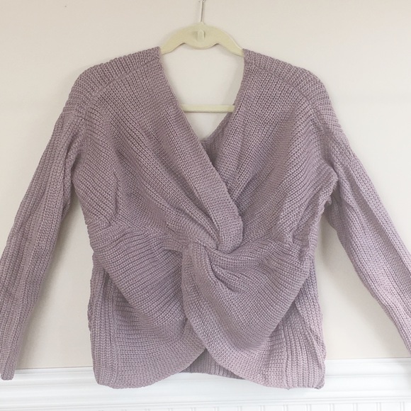 Open Back Twist Chunky Knit Sweater - Picture 3 of 4
